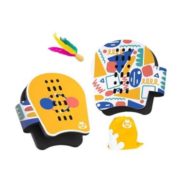 Imagem de menolana Conjunto de badminton para crianças, treinador de badminton com peteca de bola, presente leve, raquetes de badminton para parque, verão, praia,