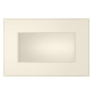 Imagem de Armário de porta de vidro sem moldura montado na parede, armário de armazenamento de madeira com portas de fechamento macias, móveis decorativos para sala de estar, Dtchen, banheiro, lavanderia