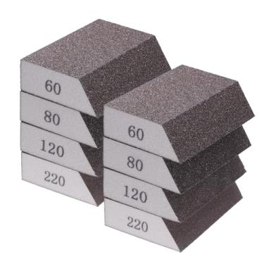 Imagem de HARFINGTON Conjunto de blocos de esponja de lixa 60/80/120/220 bloco de lixamento 10 x 7 x 2,5 cm, bloco de lixa de espuma lavável e reutilizável para polir cozinha metal madeira drywall casa