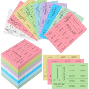 Imagem de Kosiz Folha de bilhete de sorteio de 600 folhas com 10 números de licitação bilhete de leilão chinês cesta não duplicada folha de bilhete para leilão silencioso sala de aula igreja evento de