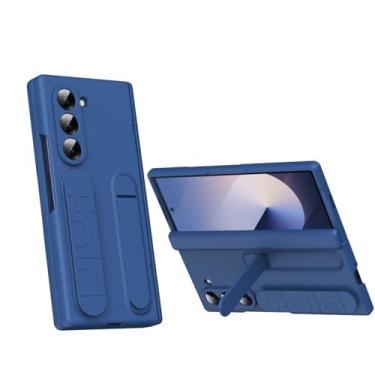 Imagem de Capa Protetora com Alça de Suporte para Samsung Galaxy Z Fold6 (Azul Escuro)