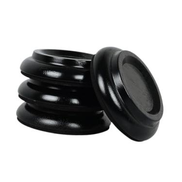 Imagem de Colaxi 4 copos do rodízio do piano dos pces, de madeira, anti ruído, almofada do pé, acessórios do piano, protetor vertical do assoalho da roda do piano para, Preto