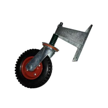 Imagem de Roda de Portão de Cerca, Capacidade de Carga de 600 Lb, Absorção de Choque, Roda de Rodízio de Portão Com Mola, Rodízio de Borracha para Vários Terrenos (Vermelho)