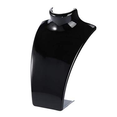 Imagem de Suporte para brinco e colar, cabeça de manequim, suporte para busto, modelo, loja, expositor de joias, transparente, design requintado, acrílico de qualidade premium, três: (Preto)