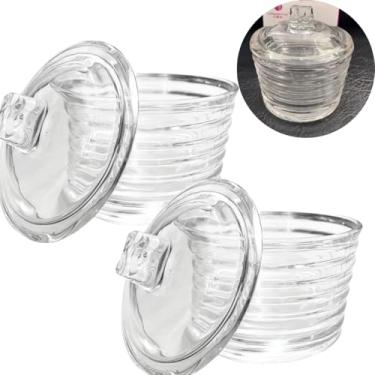 Imagem de Kit 02 Açucareiro de Vidro Pote Tampa Porta Codimentos Açúcar Cozinha Mesa Transparente Armazenamento Design Prático