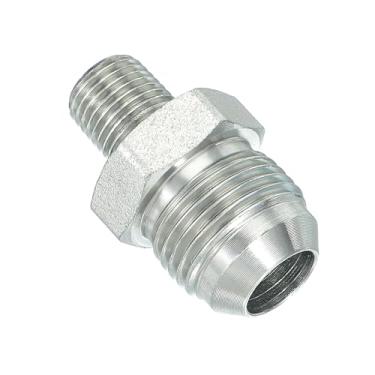 Imagem de PATIKIL Conector adaptador de tubo 7/20.3 cm macho 37 ° Flare JIC x 1/10.2 cm macho R encaixe de tubo restritor de alimentação de óleo conector hidráulico para sistema de tubulações de água a vapor de
