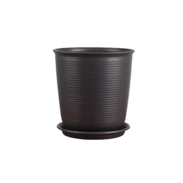 Imagem de LICONG-2020 Vaso de plantas interno/externo, vasos de flores de plástico de resina espessa, vasos de suculentas criativos redondos grandes vasos de flores varanda, decoração de casa, presente para