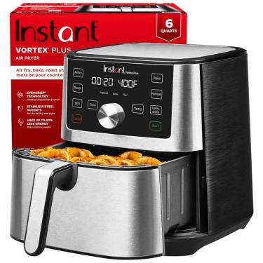 Imagem de Instant Vortex Plus Air Fryer Fritadeira Elétrica, sem óleo, 6 em 1 painel de controle digital, 1500W, 6L, preta