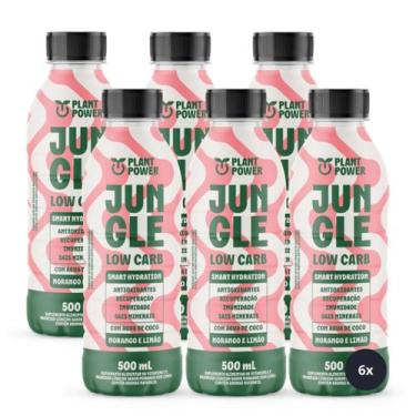 Imagem de 6x Isotônico Jungle Low Carb Plant Power Morango E Limão 500ml, Morang