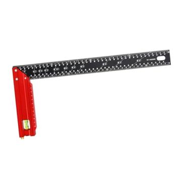 Imagem de Generic Régica de ângulo reto carpinteiro multifuncional l régua quadrada medindo uma ferramenta de layout quadrada de combinação de metal resistente precisa, Faixa de Medidas de