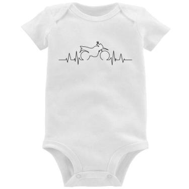 Imagem de Body Bebê Batimentos Cardíacos Moto Trail - Foca na Moda, Branco, P