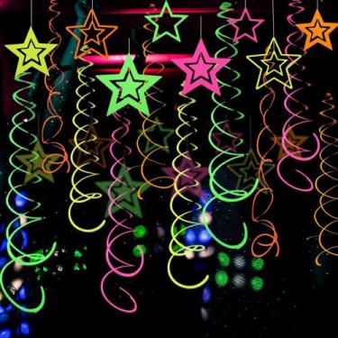 Imagem de Decorações Neon de Estrelas - Kit com 54 Peças WELITTCON