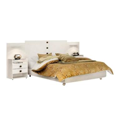 Imagem de Cabeceira para Cama de Casal ou Queen Rubi com 2 Mesas de Cabeceira 100 MDF D Doro Móveis