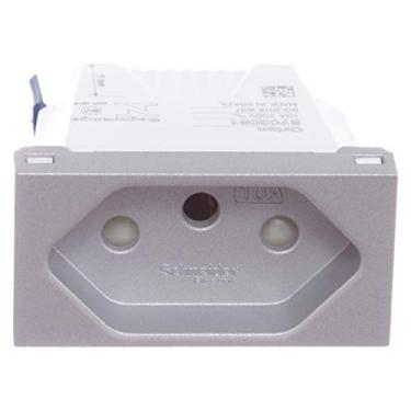 Imagem de Módulo Tomada 2P+T 10A Borne Automático Alumínio Orion S70205174, Schneider Electric