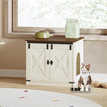 Imagem de Caixa de areia para gatos Hzuaneri Rustic branco/marrom CB84514X