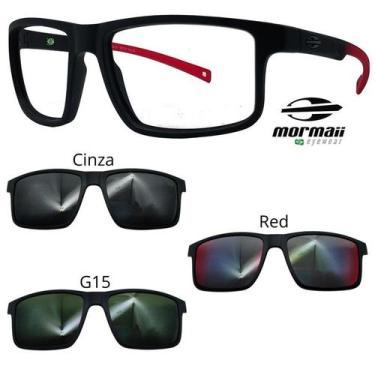 Imagem de Oculos Mormaii Swap 5 6127 A85 Preto Red Com 3 Clipons, Cinza, G15, Re