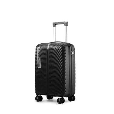 Imagem de ALLABARD Mala de Bordo 10kg Padrão ANAC em PP Rígido Anti Arranhão com Ziper Duplo Antifurto Cadeado com Senha e Rodinhas Duplas 360 Dakar 20 (Preto)