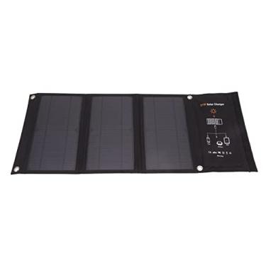 Imagem de Painel solar portátil, pacote dobrável de painel solar de 21 W, estação de energia portátil de carregamento de emergência para caminhadas ao ar livre e acampamento