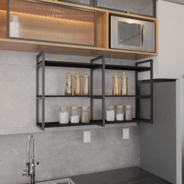 Imagem de Prateleira estante estilo Industrial Cozinha prateleira de parede Prat