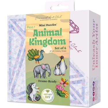 Imagem de DIAMOND ART CLUB Animal Kingdom Parte 1 Mini Dazzles, Kit de pintura de diamante DIY divertido para adultos, tela de arte de diamante para iniciantes, 10 x 15 cm (pacote com 6)