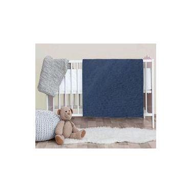 Imagem de Manta cobertor bebe Confort microfibra - Azul Marinho 90 x 110 cm - 10