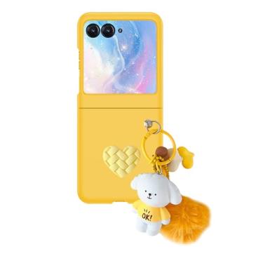 Imagem de Fourmor Capa de celular para Motorola Razr 2024/Razr 2025 - charmoso brinquedo de pelúcia para celular - Capa protetora feminina fosca de policarbonato à prova de choque para Motorola Razr 50/50 ultra