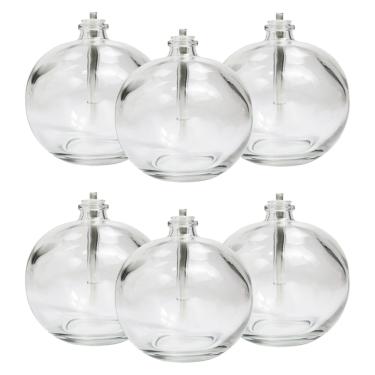 Imagem de Vela Lamparina Redonda Vidro Resistente Com Pavio 6 Unidades