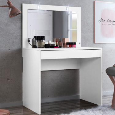 Imagem de Penteadeira com Espelho e Led 1 Gaveta Atraente Demóbile