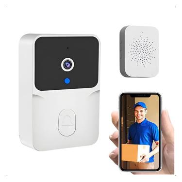 Imagem de Campainha Wi-Fi Inteligente com Interfone Câmera de Vídeo e Visão Noturna Conexão por App