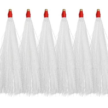 Imagem de Isca de pesca Teaser Teasers Bucktail Teasers Iscas de pesca em água salgada Equipamento de Linguado Tubo Deslizante de Pesca Bucktail Teaser Cauda Trolling Saia Isca para Bacalhau Linguado Robalo