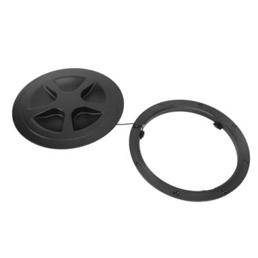 Imagem de Tampa de Escotilha de Barco de 8 Polegadas, Capa de Deck Destacável para Barcos de Inspeção Redonda para Barcos, Montagem Horizontal e Vertical, Placas de Convés Adequadas (BLACK)