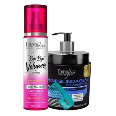 Imagem de Kit Bye Bye Máscara Forever Liss Blindagem Mini Pente Beauty