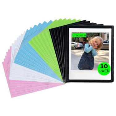Imagem de CAIYOULE Pacote com 30 molduras magnéticas para Polaroid Go, moldura magnética para geladeira, compatível com Polaroid Go, moldura magnética de geladeira com capa transparente, 5 x 6 cm, multicolorido