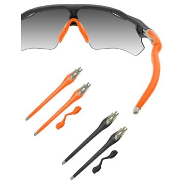 Imagem de HILEEN Óculos de sol de substituição cinza claro para óculos de sol Oakley Radar EV Path Pitch Advancer - preto + laranja