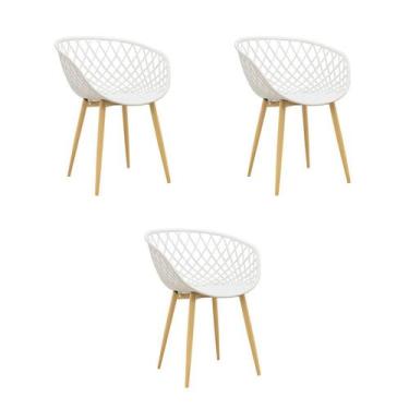 Imagem de Jogo Cadeira Clarice Branca Rivatti 3 Unidades