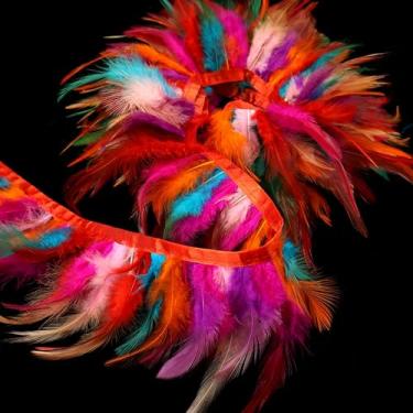 Imagem de Acabamento de franjas de penas multicoloridas para fantasias, cosplay e suprimentos de artesanato (AIETSYEI)