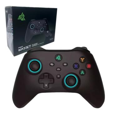 Imagem de Controle Gamer Sem Fio Para PC Computador Compatível Com Windows 10 e 11 Gamepad KP-GM035 Preto Com LED RGB Botão Retroiluminado I Controle Recarregável Wireless 12 Botões Via Receptor 2.4Ghz