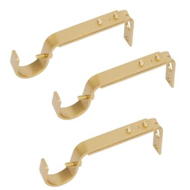 Imagem de Suportes de varão de cortina ajustáveis, 3 peças de suportes de haste premium para parede, suporte de varão de cortina, suportes de varão de cortina de ferragens para varão de cortina de janela para