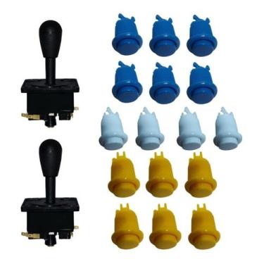 Imagem de Kit Arcade Fliperama 16 Botões E 2 Comandos Electromatic