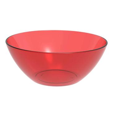 Imagem de Tigela Pequena Vermelha Transparente Crippa Travessa Redonda 2,3L Servir Salada Sobremesa