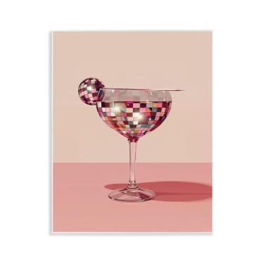 Imagem de Stupell Industries Arte em placa de parede de bebida de discoteca em tons rosados, design por Arlington Prints, 28 x 35 cm