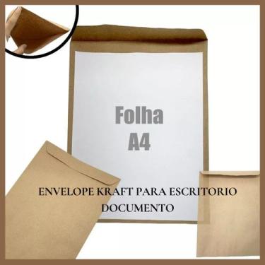 Imagem de Envelopes Kraft 100 unid Pardo Marrom Para Escritórios E Marketing - F