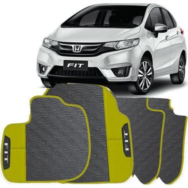 Imagem de LINDO JOGO TAPETE 4 PEÇAS CARRO AUTOMOTIVO  NA COR AMARELO Honda Fit 2