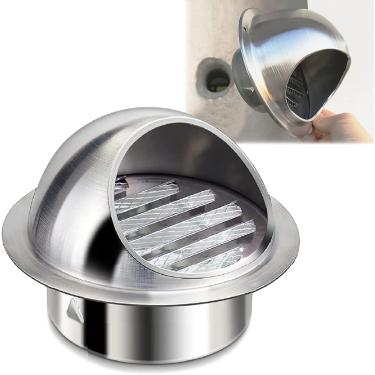 Imagem de Tampa De Ventilação De Parede Redonda Exaustor De Aço Inoxidável Tampa De Ventilação De Ventilação, Saída De Ventilação Com Malha De Tela, Tampa De Grelha C, 150mm-6in