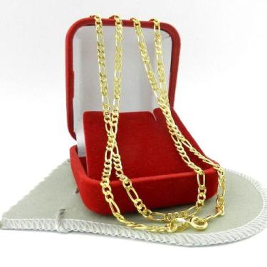 Imagem de Corrente Masculina 70Cm 3Mm Largura Folheada Ouro Cr488 - Wnbijouteria