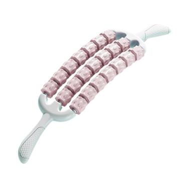 Imagem de simhoa Bastão de massagem corporal com rolo muscular, ferramenta de massagem leve e portátil rosa multiuso, rolo de equipamento de ginástica para esportes