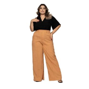 Imagem de Calça Plus Size Feminina Pantalona com cós de elástico clpl-005 - HBD,