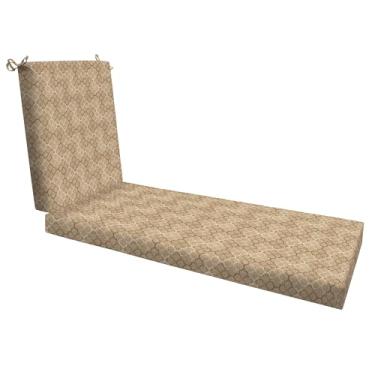 Imagem de Honeycomb Outdoor Essentials Chaise Lounge, 21 x 70, almofada de cadeira de amêndoa geo pátio para móveis de pátio