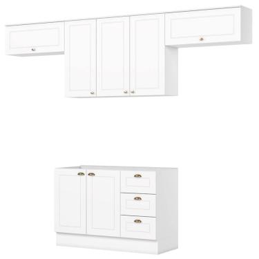 Imagem de Cozinha Modulada 4 Pecas 280 Cm Ce757 Americana Branco Henn