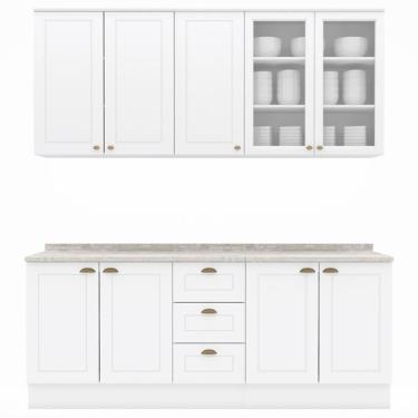 Imagem de Cozinha Modulada 200 Cm Ce854 Americana Branco Calcare Henn